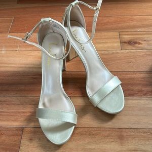 Lulu’s Taylor Gold Ankle Strap Heels size 8.5